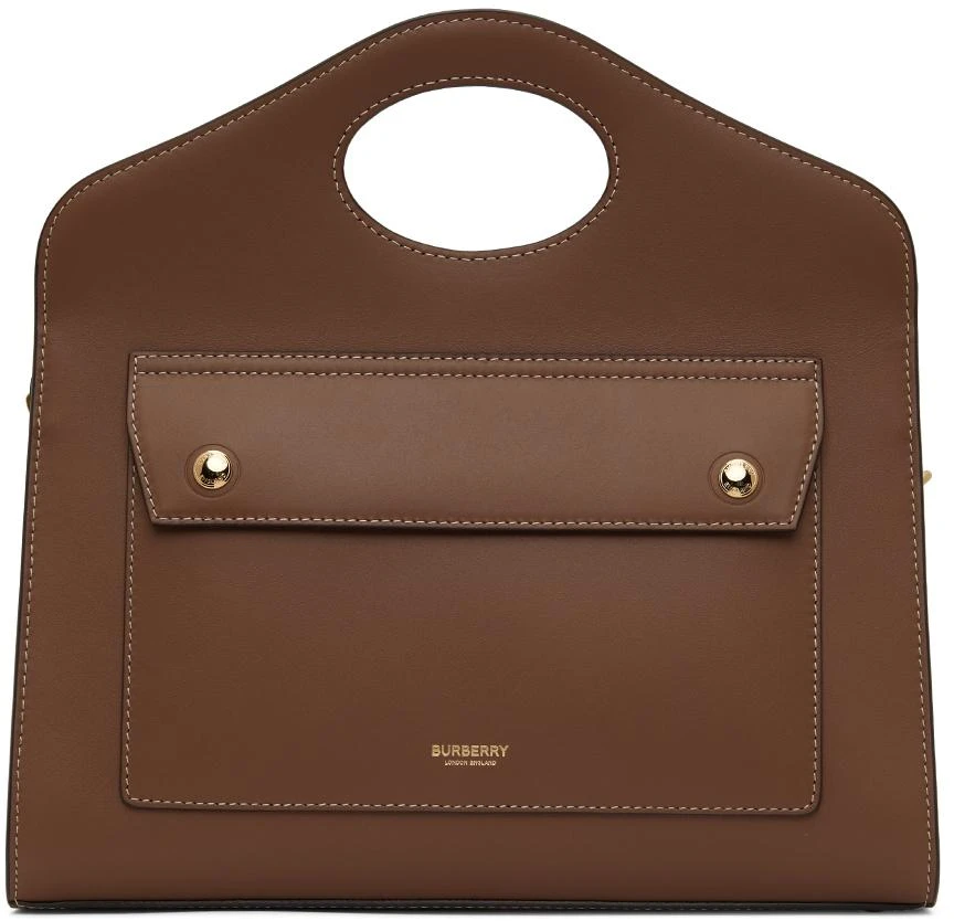 商品Burberry|Brown Topstitched Small Pocket Bag,价格¥16216,第2张图片详细描述