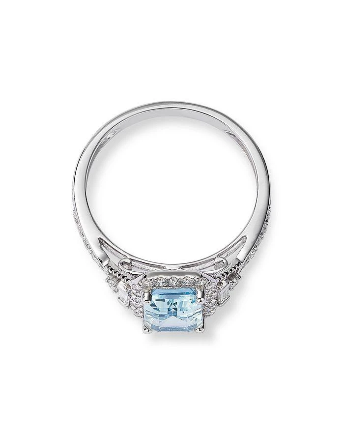 商品Bloomingdale's|Aquamarine & Diamond Halo Ring in 14K White Gold,价格¥8521,第3张图片详细描述