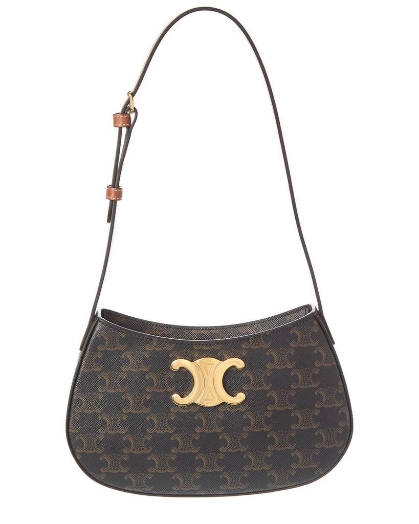 商品Celine|CELINE Tilly Medium Triomphe Canvas & Leather Shoulder Bag,价格¥11857,第1张图片