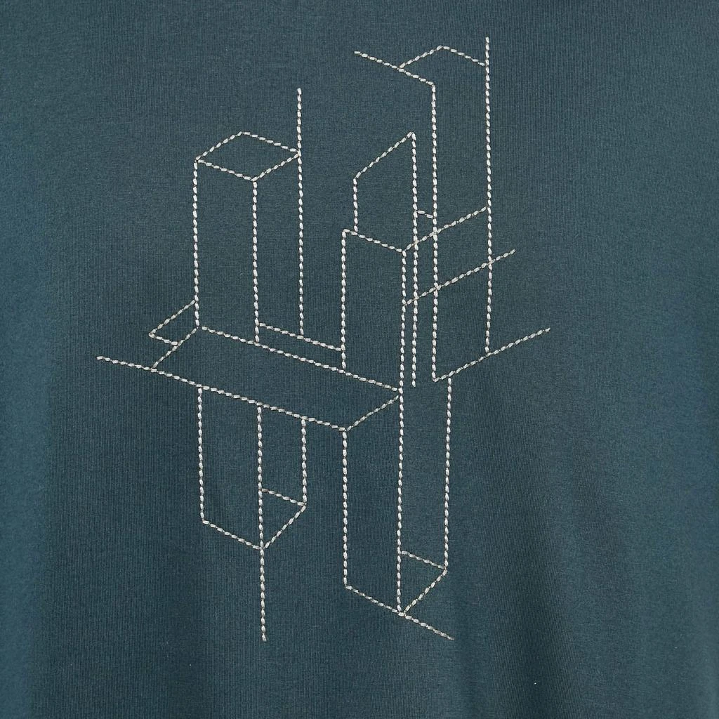 商品[二手商品] Hermes|Hermes Navy Blue Embroidered Cotton Crew Neck T-Shirt XXL,价格¥2180,第3张图片详细描述
