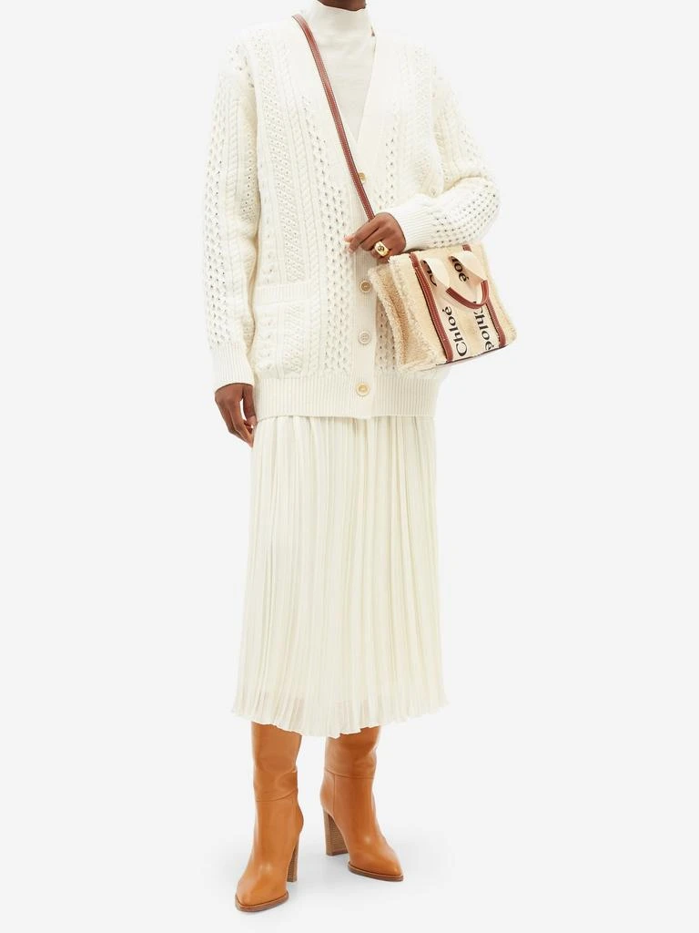 商品Chloé|Woody small shearling and leather cross-body bag,价格¥12785,第3张图片详细描述