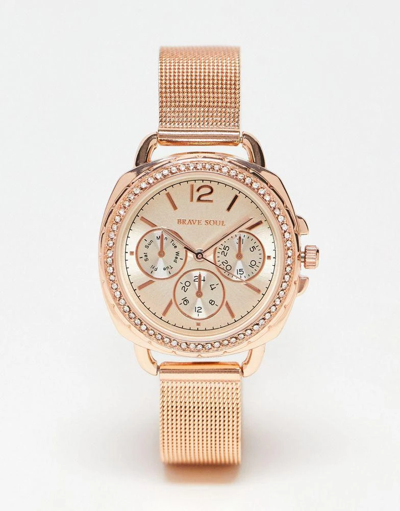 商品Brave Soul|Brave Soul multi-dial watch in rose gold,价格¥190,第1张图片