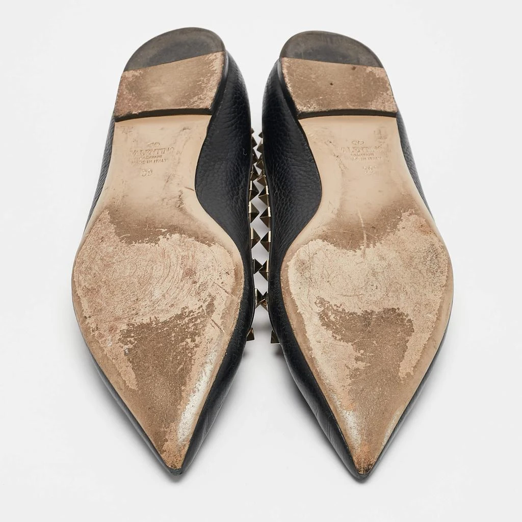 Valentino Black Leather Rockstud Ballet Flats Size 39 商品