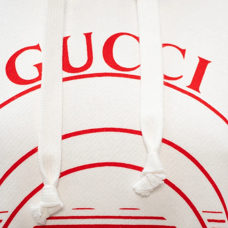 GUCCI 女士白色红色logo带帽卫衣 615061-XJCRR-9104 商品
