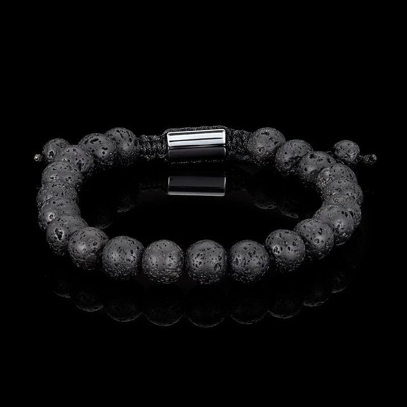 商品Crucible Jewelry|Crucible Los Angeles Lava Natural Stone 8mm Beads on Adjustable Cord Tie Bracelet,价格¥141,第4张图片详细描述