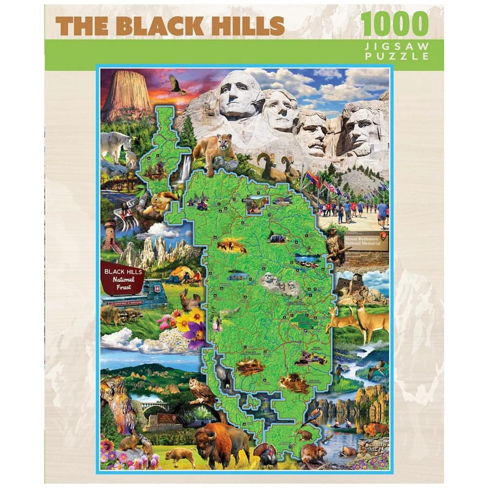 商品MasterPieces Puzzles|MasterPieces 1000 Piece Jigsaw Puzzle - Black Hills Map,价格¥186,第2张图片详细描述
