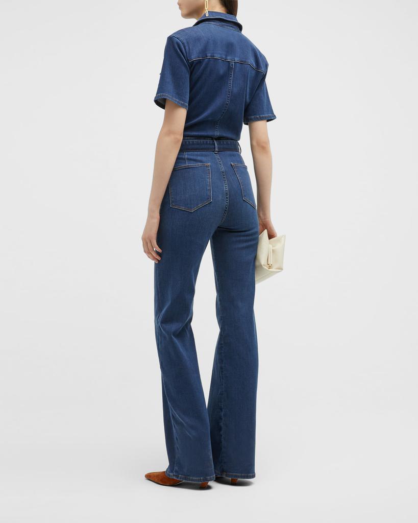 商品FRAME|Flare De Francoise Button-Front Denim Jumpsuit,价格¥3077,第6张图片详细描述