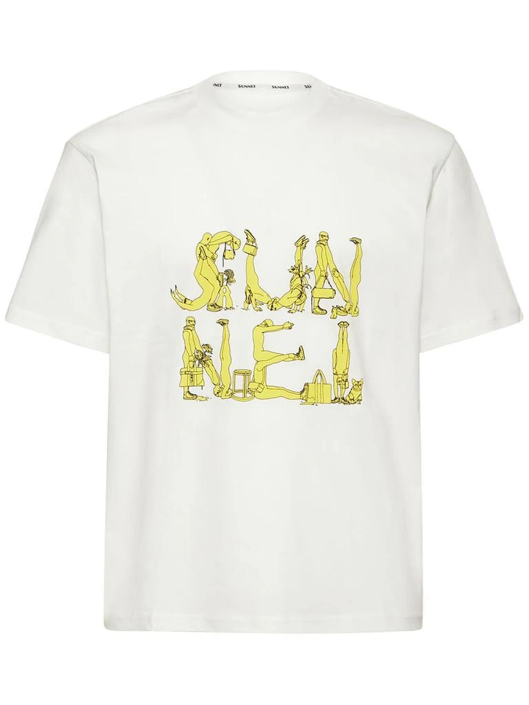 商品SUNNEI|Logo Print Cotton Jersey T-shirt,价格¥1551,第1张图片