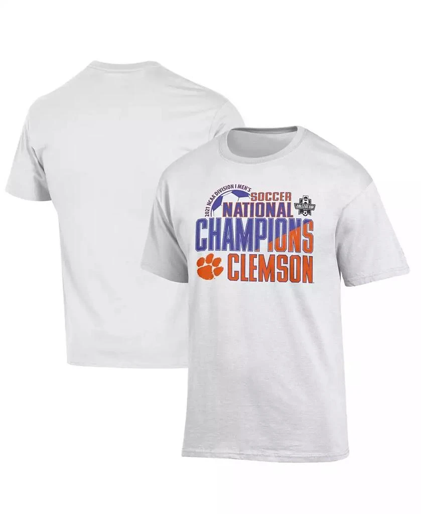 商品CHAMPION|Men's White Clemson Tigers 2021 NCAA Men's Soccer National Champions T-shirt,价格¥158,第1张图片