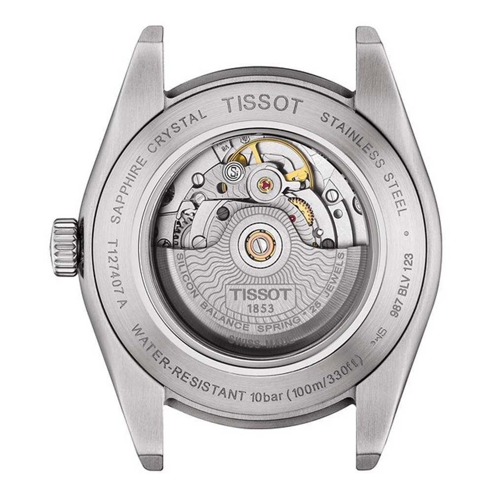 商品Tissot|Men's Swiss Automatic Powermatic 80 Silicium Brown Leather Strap Watch 40mm,价格¥5956,第3张图片详细描述