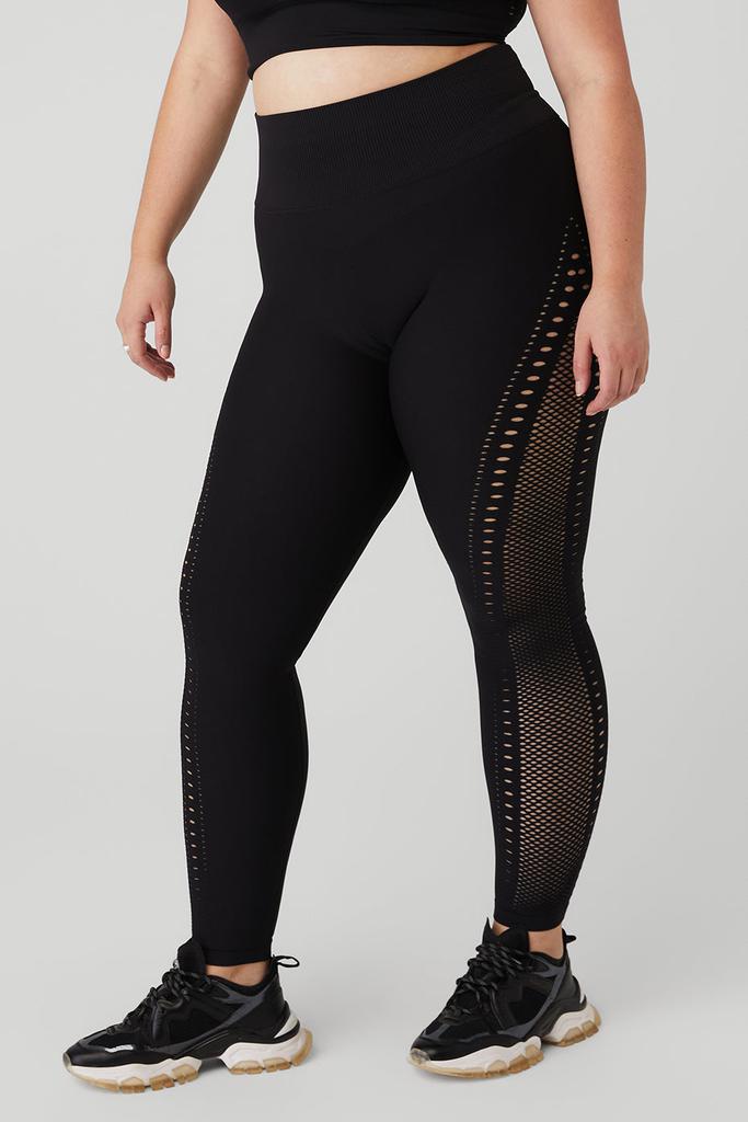 Seamless High-Waist 7/8 Open Air Legging - Black商品第7张图片规格展示