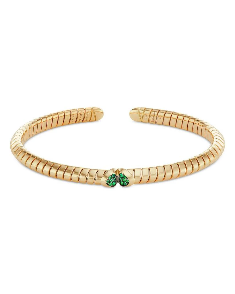 商品MARINA|18K Yellow Gold Trisolina Emerald Pavé Coil Cuff Bracelet,价格¥44998,第1张图片