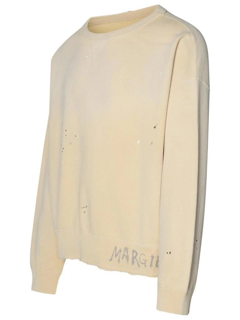 商品MAISON MARGIELA|Maison Margiela Cream Cotton Sweatshirt,价格¥3756,第2张图片详细描述