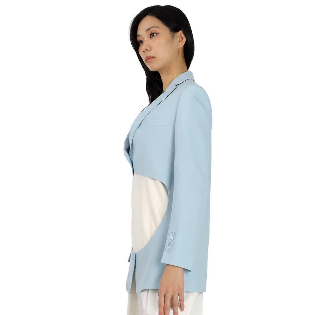商品Burberry|Ladies Pale Blue Wool Step-through Blazer,价格¥12339,第2张图片详细描述