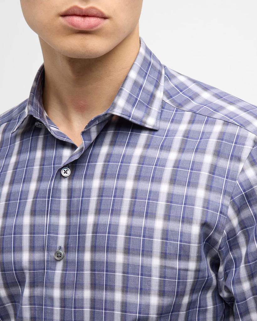 Men's Cotton Plaid Sport Shirt商品第6张图片规格展示