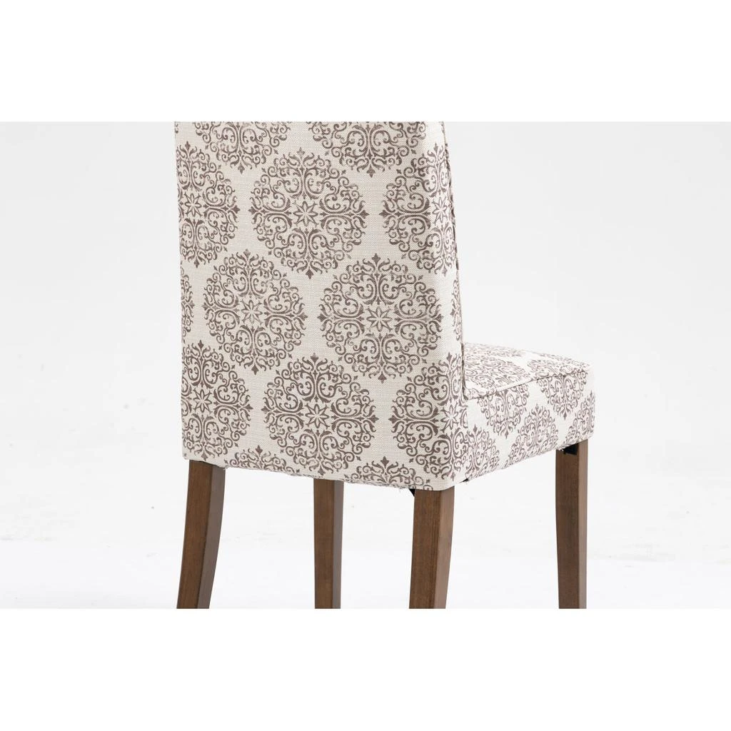 商品Simplie Fun|Cover Removable Interchangeable and Washable Coffee Medallion Fabric Upholstered Parsons Chair,价格¥1112,第4张图片详细描述