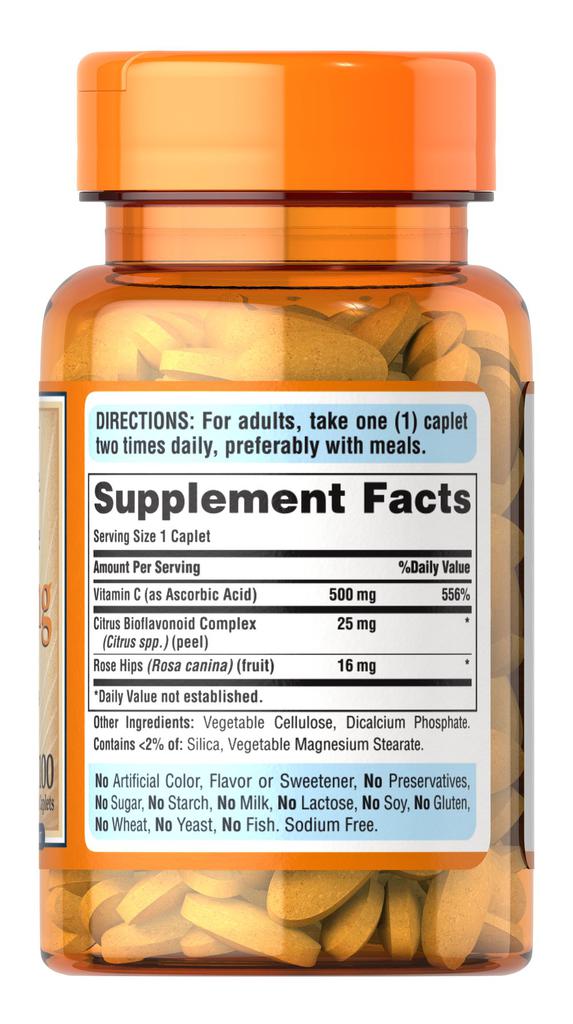 Vitamin C 500 mg Time Release & Rose Hips商品第6张图片规格展示