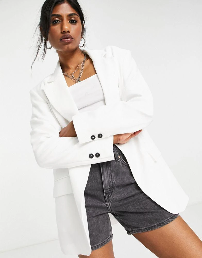 商品Bershka|Bershka white suit blazer in white,价格¥294,第1张图片