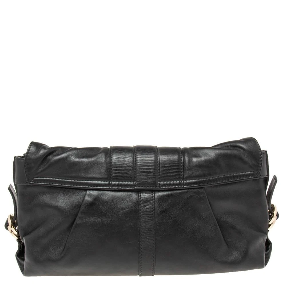 商品[二手商品] BVLGARI|Bvlgari Black Leather Flap Shoulder Bag,价格¥1365,第4张图片详细描述