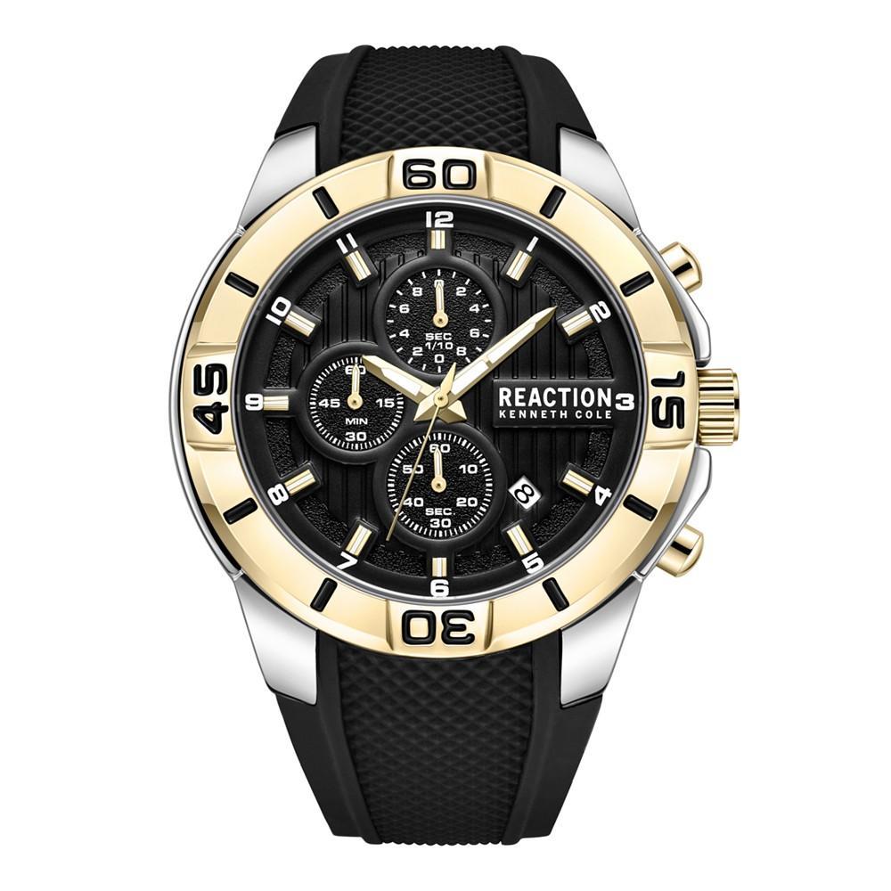 商品Kenneth Cole|Men's Dress Sport Black Silicon Strap Watch, 48mm,价格¥700,第1张图片