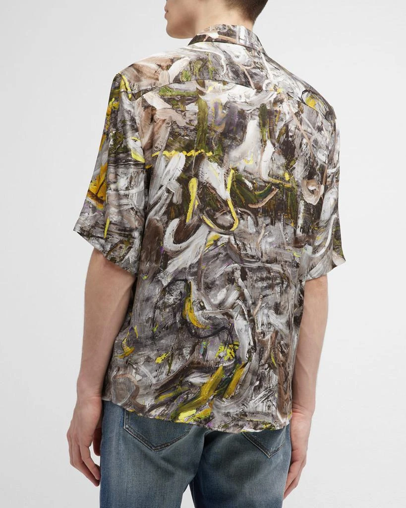 商品Diesel|Men's Abstract Paint-Print Sport Shirt,价格¥1709,第4张图片详细描述