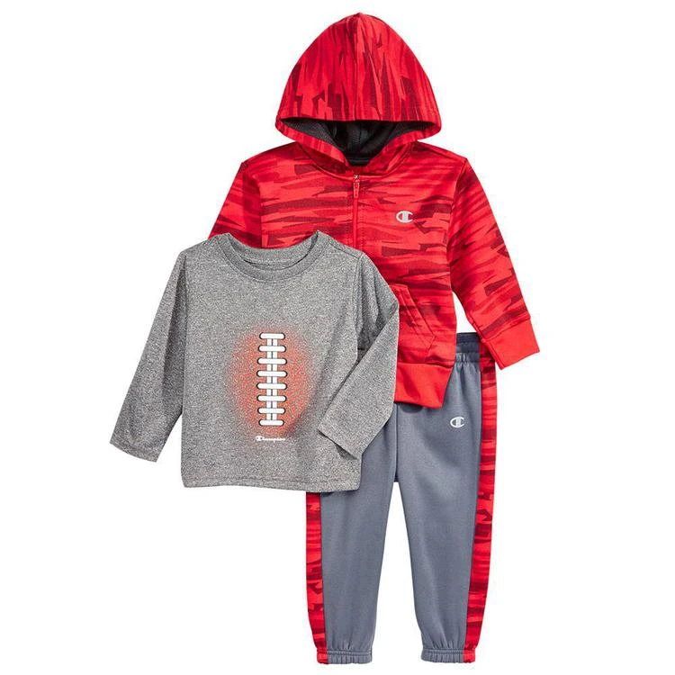 商品CHAMPION|3-Pc. Hoodie, Football T-Shirt & Jogger Pants Set, Baby Boys,价格¥143,第1张图片