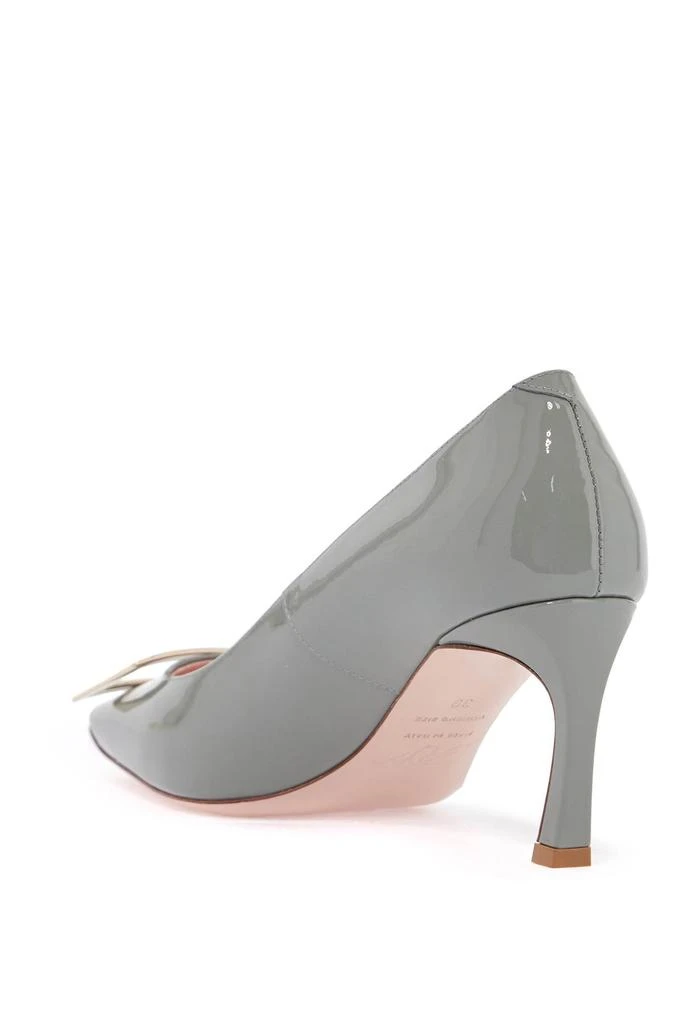 商品Roger Vivier|gray calfskin pumps with golden buckle and 7cm stiletto heel,价格¥2439,第3张图片详细描述