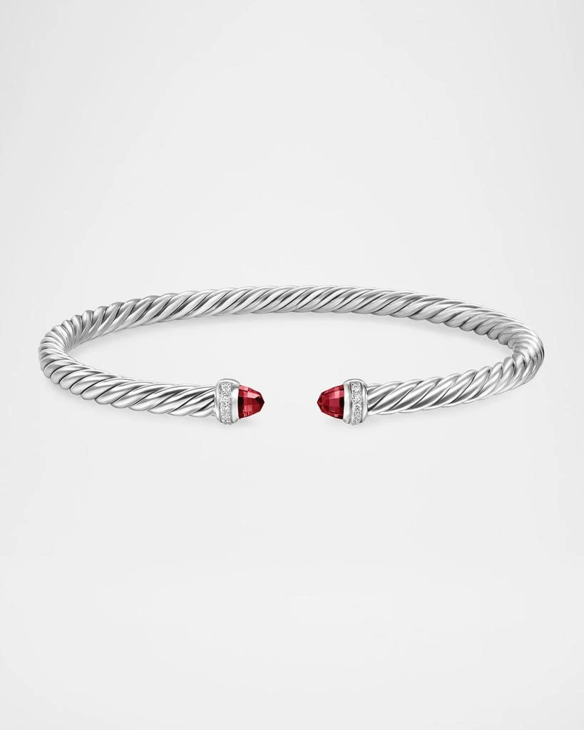 商品David Yurman|Modern Cable Flex Bracelet with Gemstones and Diamonds in Silver,价格¥3822,第5张图片详细描述