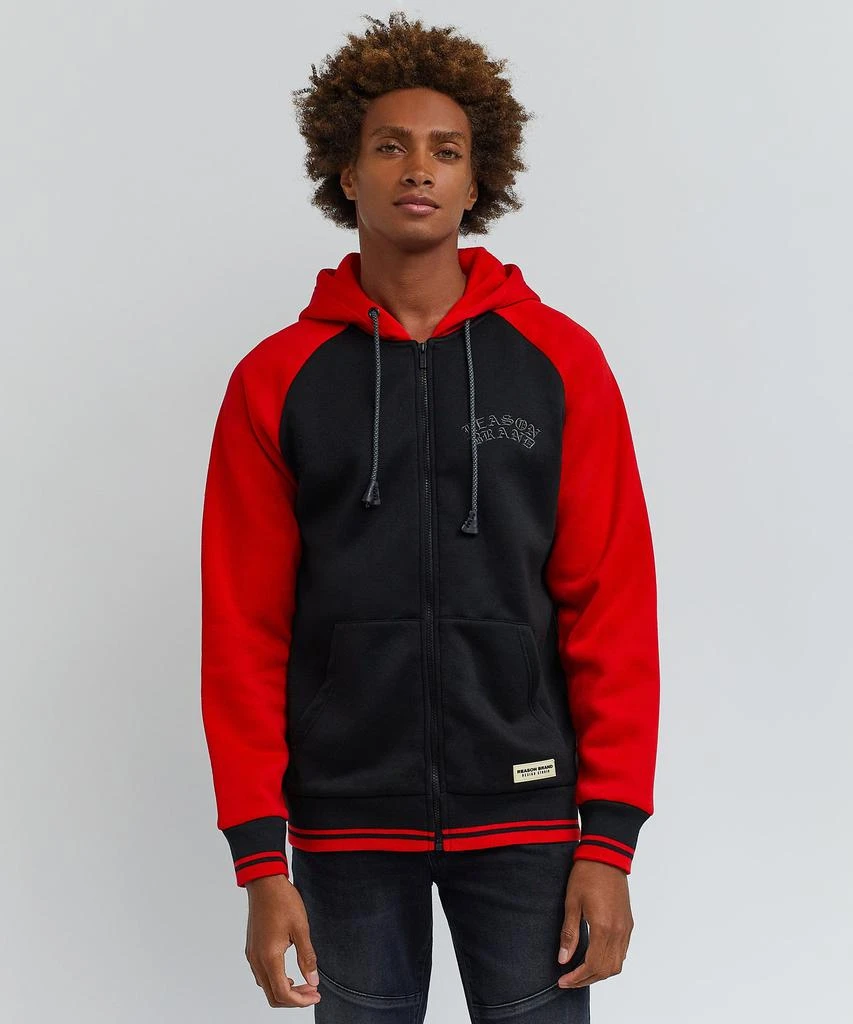 商品Reason Clothing|Nash Color Block Hoodie - Red,价格¥75,第1张图片