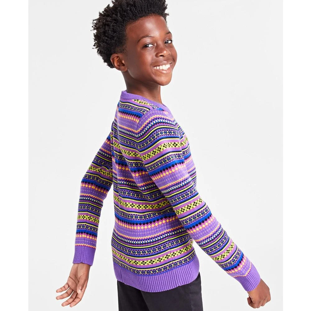 商品Charter Club|Holiday Lane Big Boys Bright Stripe Fair Isle Sweater, Created for Macy's,价格¥46,第2张图片详细描述