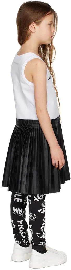 商品MAISON MARGIELA|Kids White & Black Faux-Leather Logo Dress,价格¥739,第4张图片详细描述