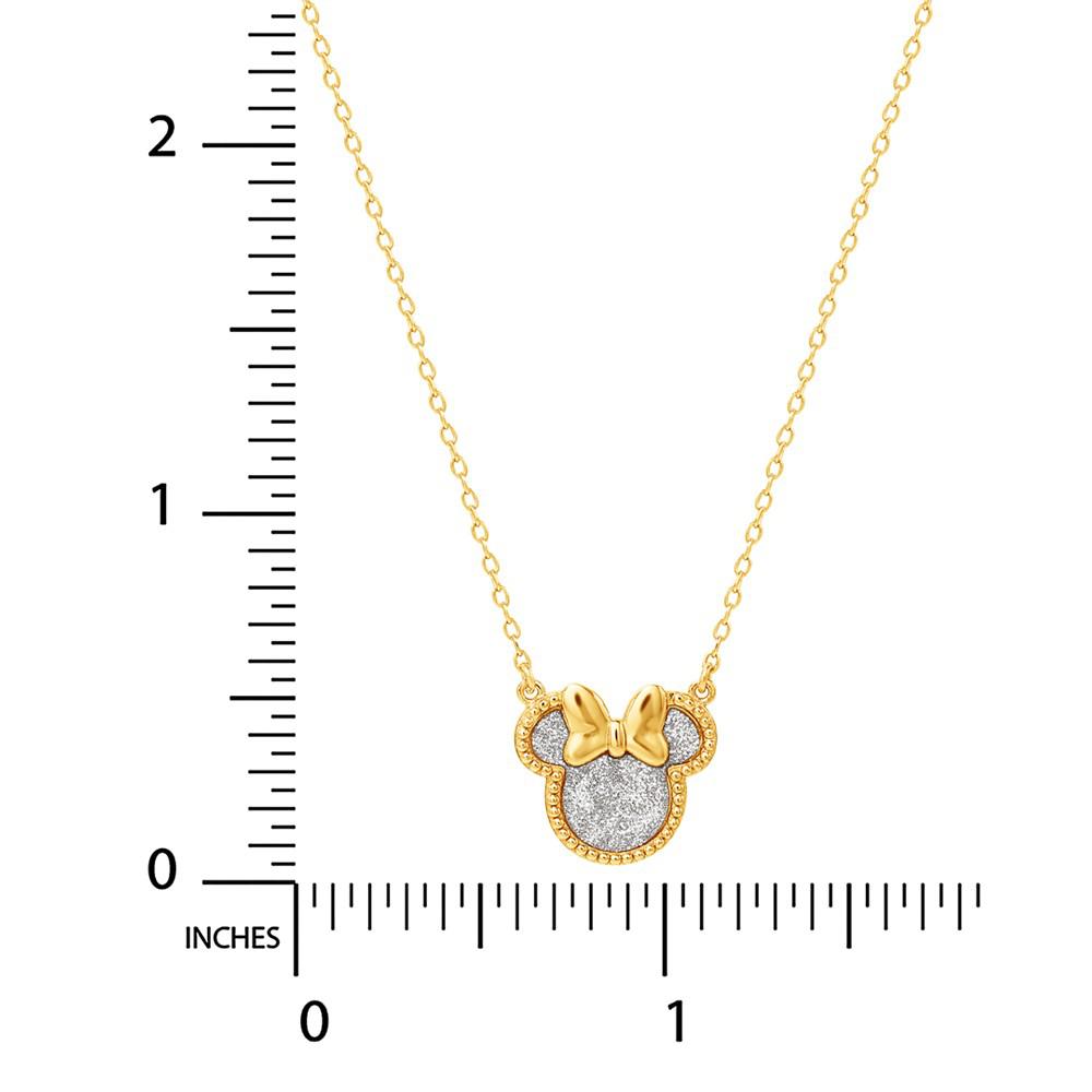 Minnie Mouse Glitter 18" Pendant Necklace in 18k Gold-Plated Sterling Silver商品第3张图片规格展示