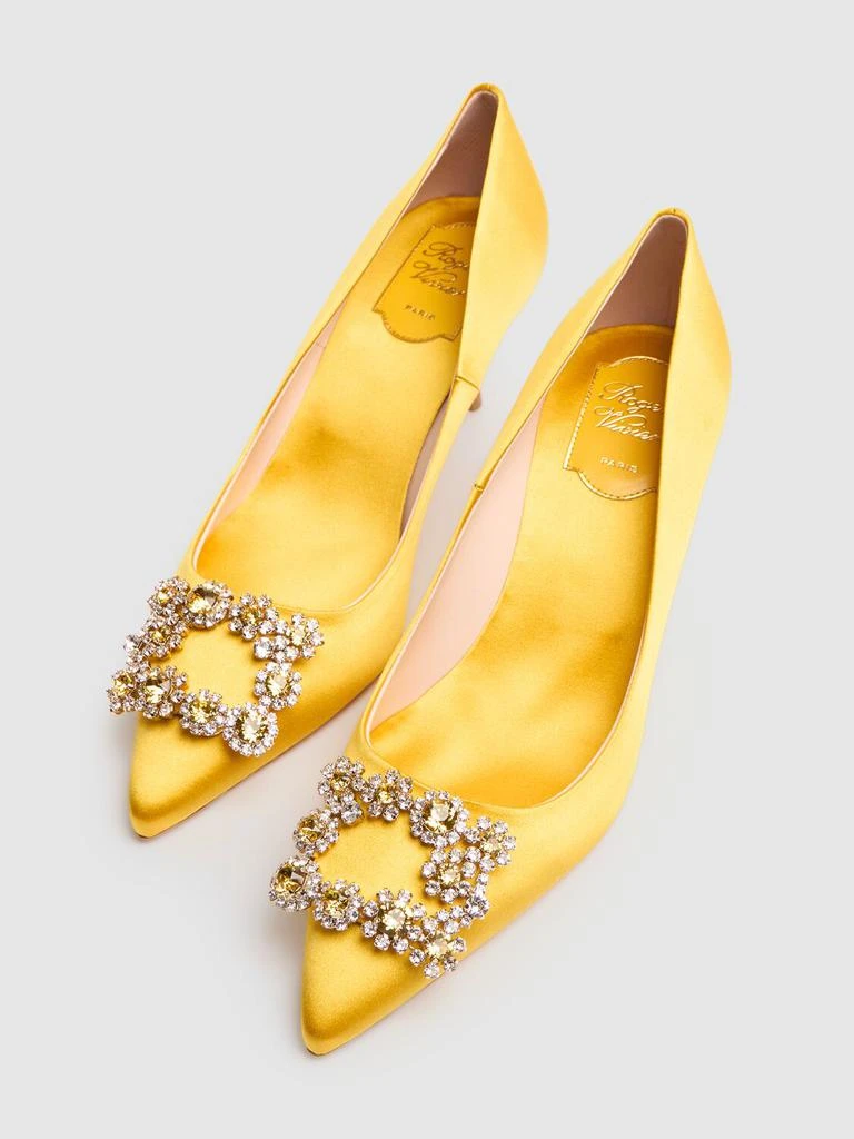 商品Roger Vivier|65mm Flower Crystal & Satin Pumps,价格¥15426,第2张图片详细描述