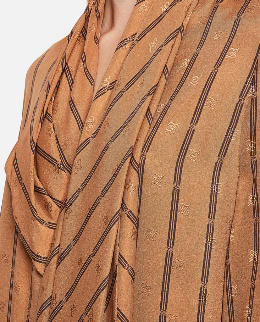 商品Fendi|Brown crepe satin dress,价格¥15065,第6张图片详细描述
