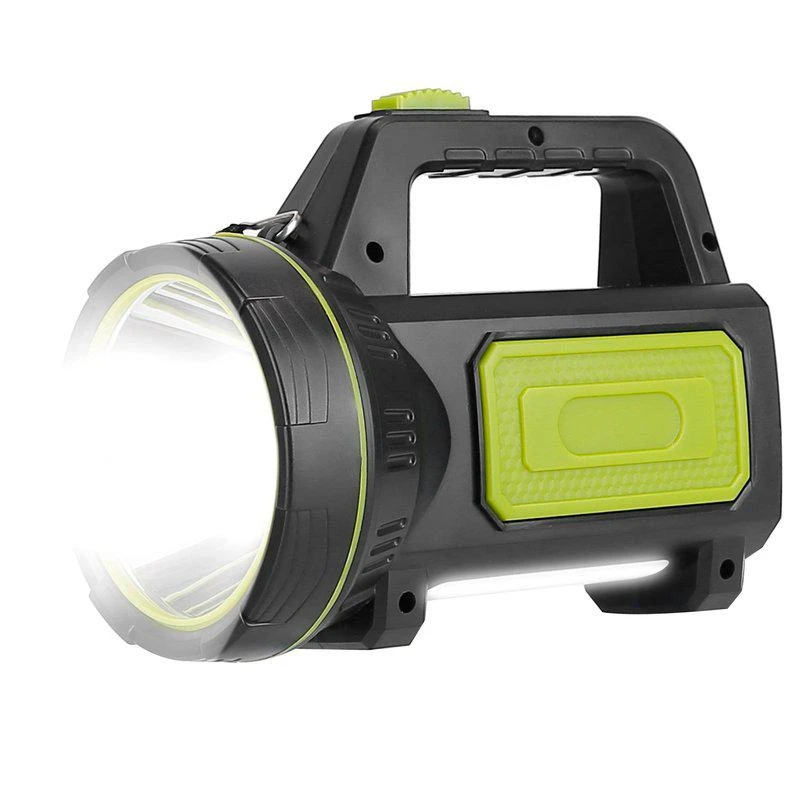 商品Fresh Fab Finds|100000LM Super Bright LED Searchlight Portable Rechargeable Handheld Flashlight Waterproof Main Side Emergency Spotlight Camping Lantern Black,价格¥250,第1张图片