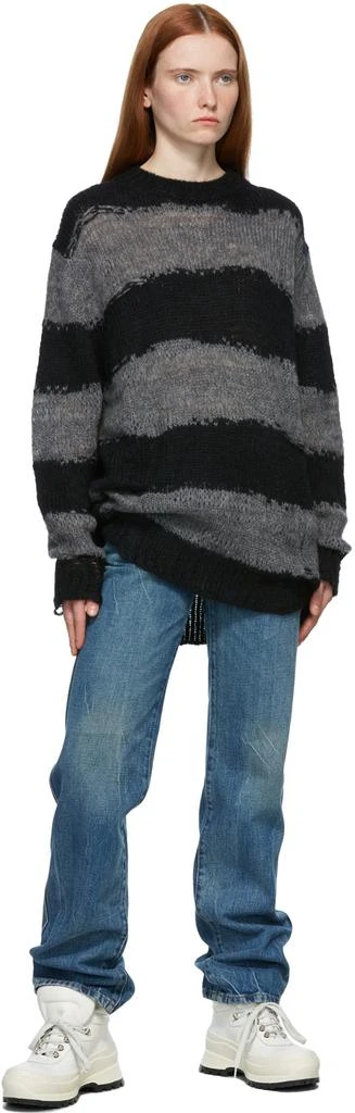 商品Acne Studios|Grey & Black Distressed Striped Sweater,价格¥2288,第4张图片详细描述