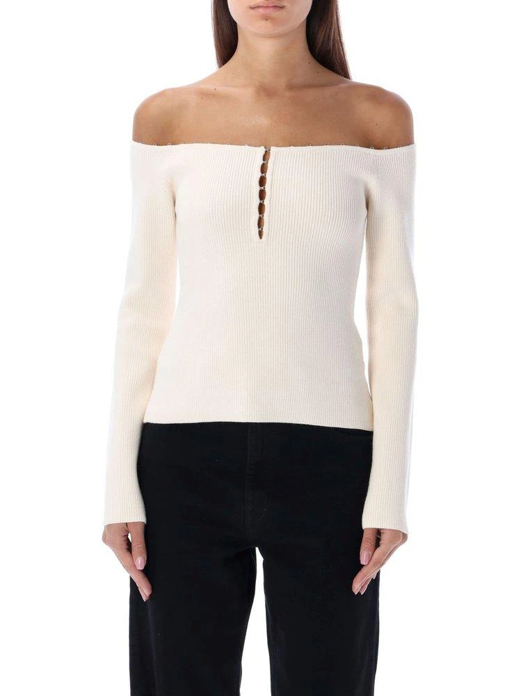 商品Helmut Lang|Helmut Lang Off-Shoulder Knitted Top,价格¥1121,第1张图片