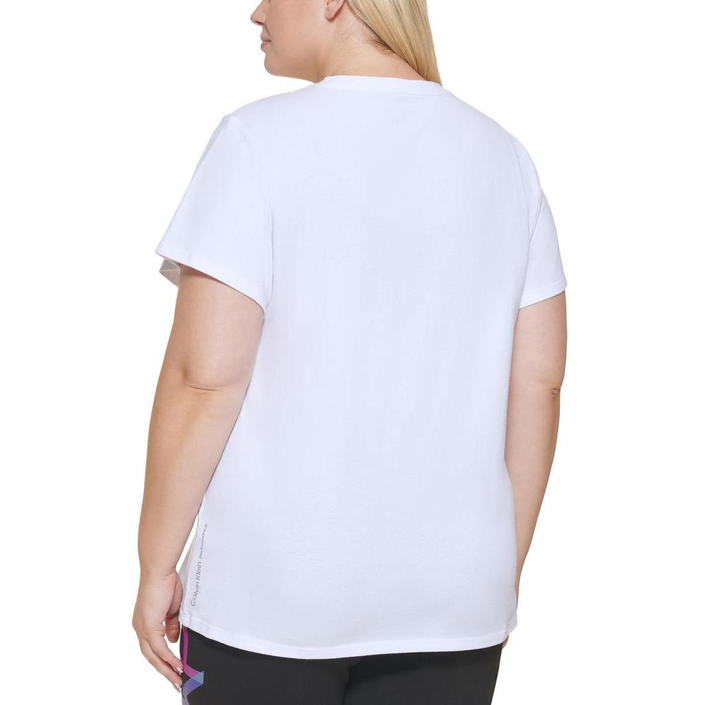 商品Calvin Klein|Calvin Klein Performance Womens Plus Crewneck Knit T-Shirt,价格¥133,第4张图片详细描述
