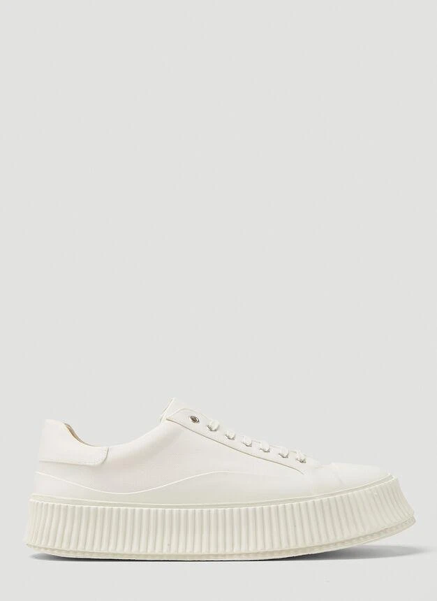 商品Jil Sander|Recycled Canvas Platform Sneakers in White,价格¥4799,第1张图片