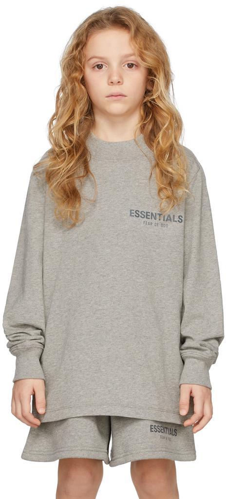 商品Essentials|Kids Grey Jersey Long Sleeve T-Shirt,价格¥320,第4张图片详细描述