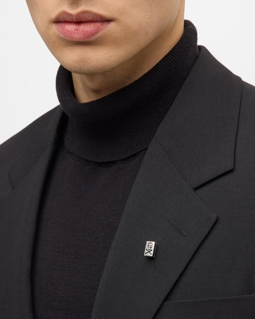 商品Jan Leslie|Men's Sterling Silver Skull and Crossbones Lapel Pin,价格¥1454,第2张图片详细描述