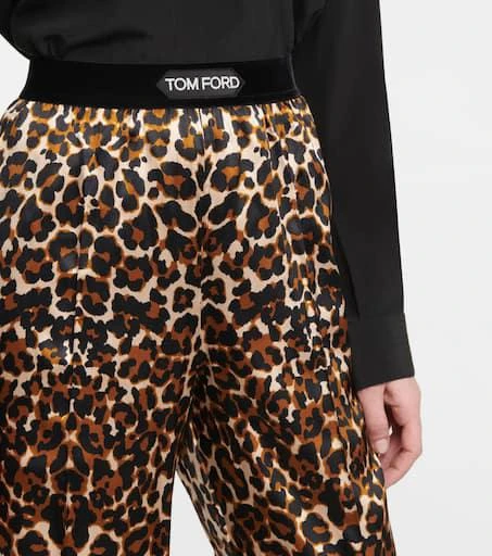 商品Tom Ford|豹纹印花真丝混纺直筒裤装,价格¥6413,第4张图片详细描述