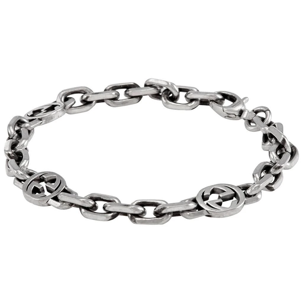 商品Gucci|Silver bracelet with Interlocking G,价格¥2230,第2张图片详细描述