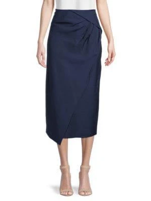 商品Vince|Asymmetric Drape Midi Skirt,价格¥513,第1张图片