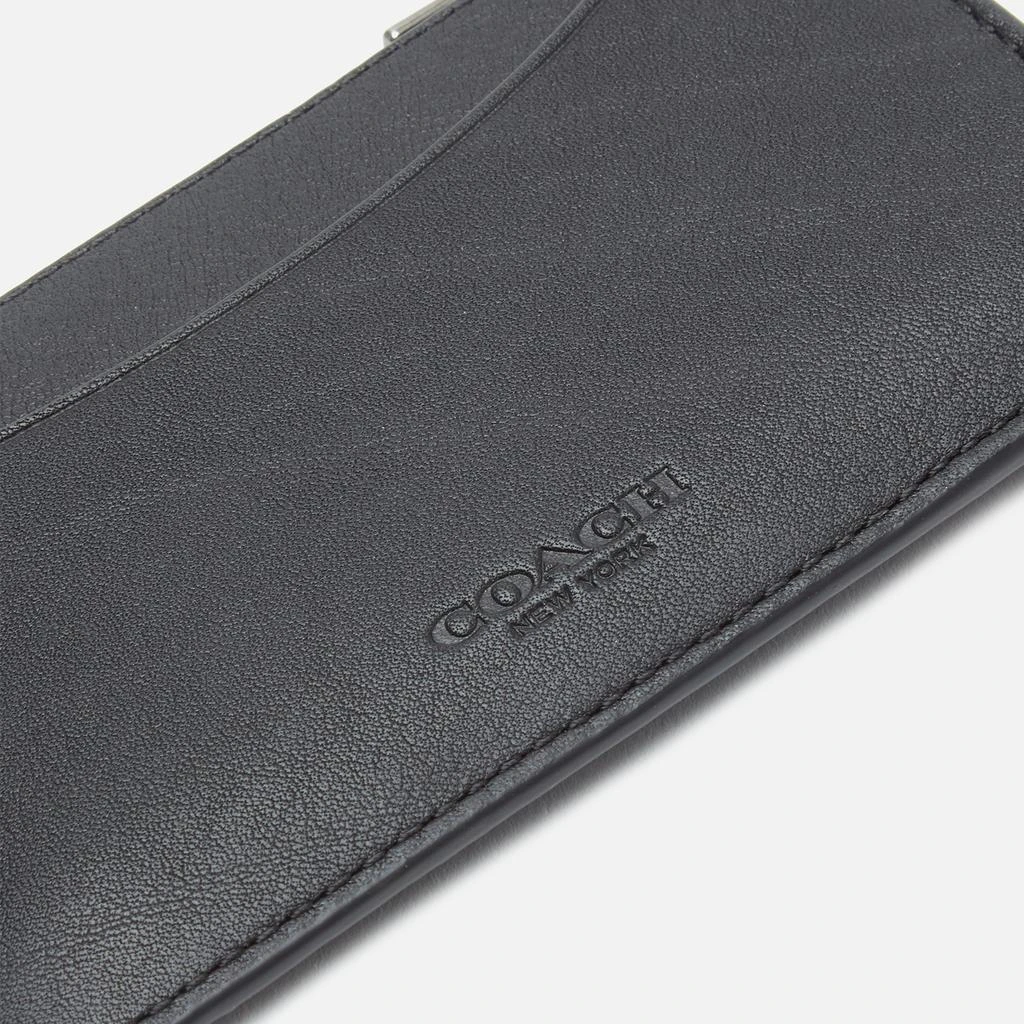 商品Coach|Coach Men's Leather Zip Card Case - Black,价格¥472,第3张图片详细描述