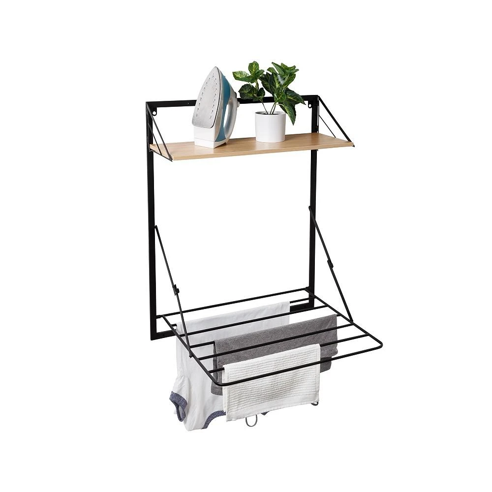 商品Honey Can Do|Wall Mounted Drying Rack with Shelf for Small Laundry Room,价格¥763,第2张图片详细描述