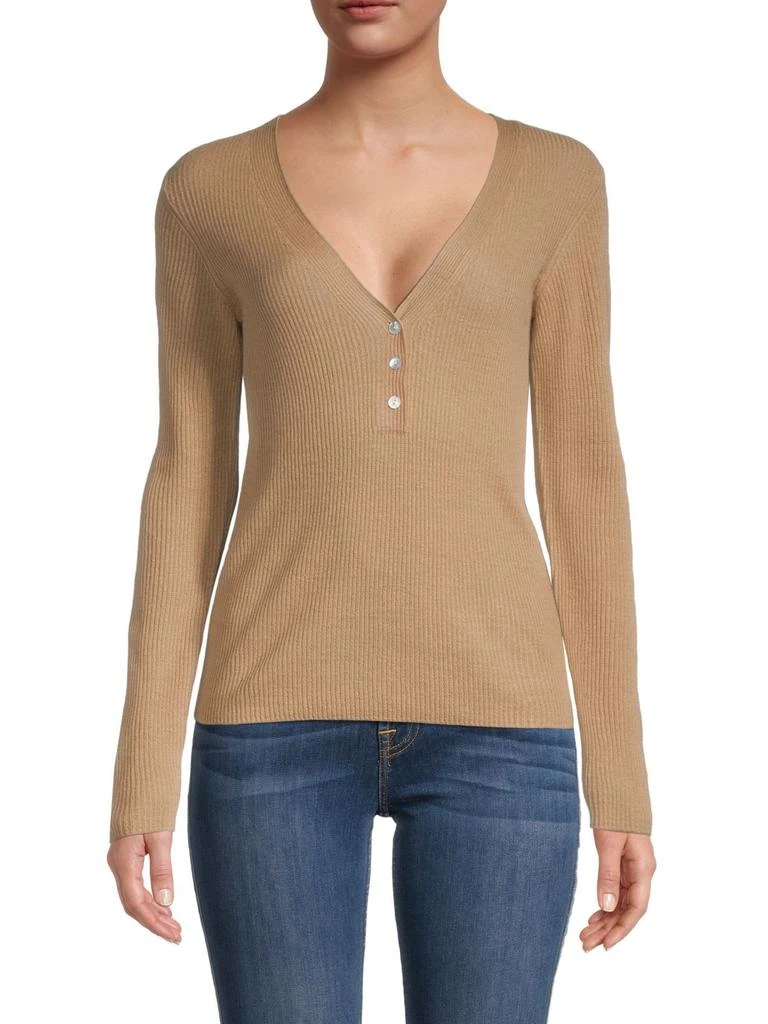 商品Vince|Cashmere Long Sleeve V-Neck Henley,价格¥513,第1张图片