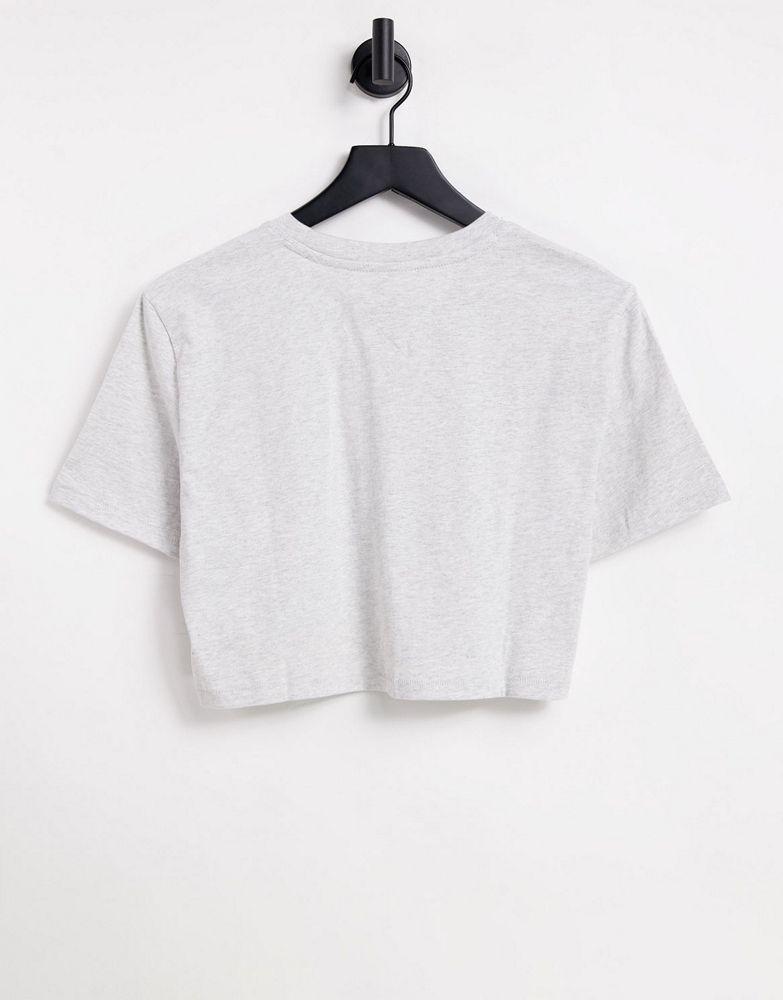 Tommy Jeans NYC logo crop t-shirt in grey商品第2张图片规格展示