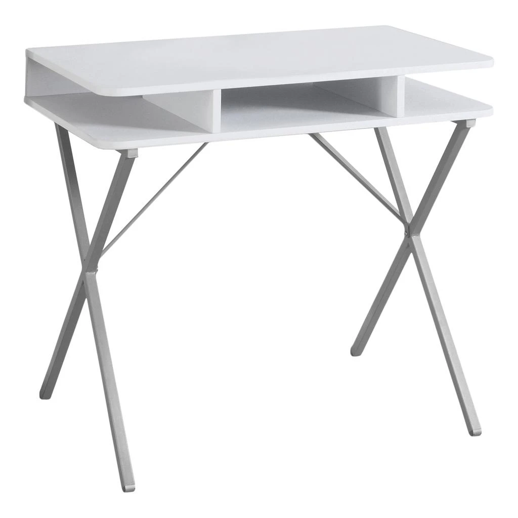 商品Homezia|20" White and Silver Computer Desk,价格¥1535,第1张图片