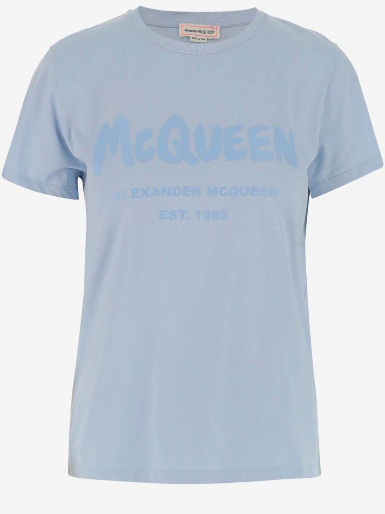 商品Alexander McQueen|ALEXANDER MCQUEEN MCQUEEN GRAFFITI PRINTED T-SHIRT,价格¥1385,第1张图片